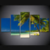 Limited Edition 5 Piece Ocean Palm Trees Canvas