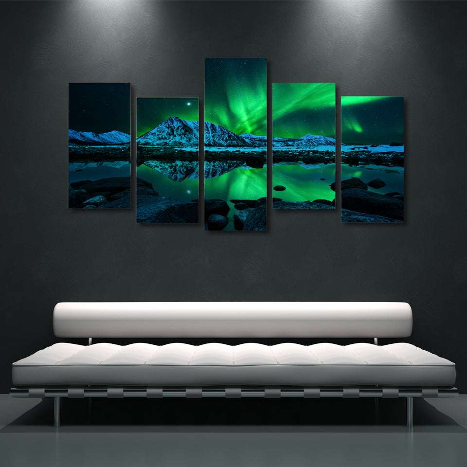 Limited Edition 5 Piece Aurora Borealis Canvas