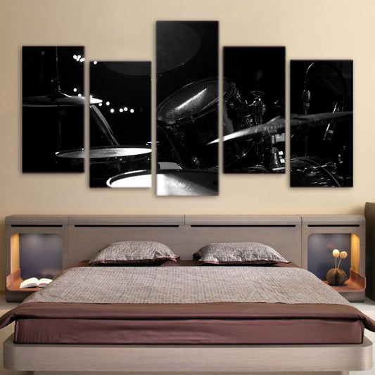 Limited Edition 5 Piece Black Drum Canvas