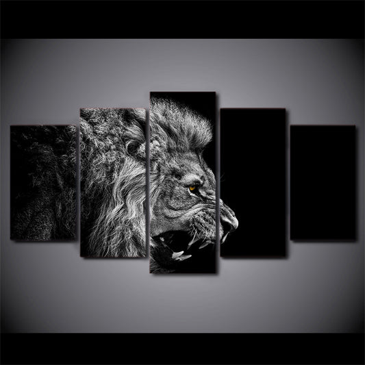 Limited Edition 5 Piece Fierce Lion Canvas