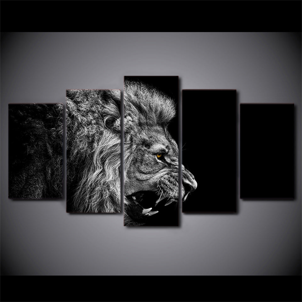 Limited Edition 5 Piece Fierce Lion Canvas