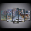 Limited Edition 5 Piece Snowy Deer Canvas