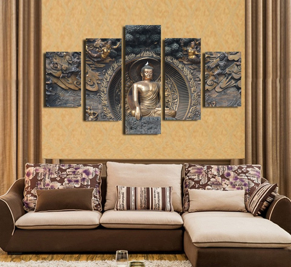 Limited Edition 5 Piece Calm Buddha Canvas