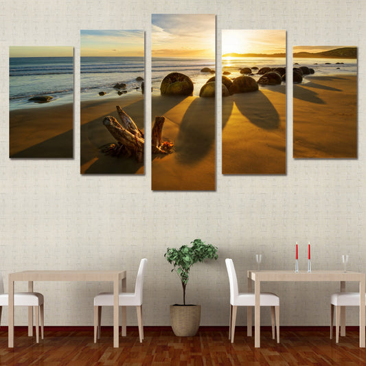 Limited Edition 5 Piece Ocean Sea Stones Canvas