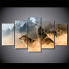 Limited Edition 5 Piece Wolves Covered by Fogs Canvas