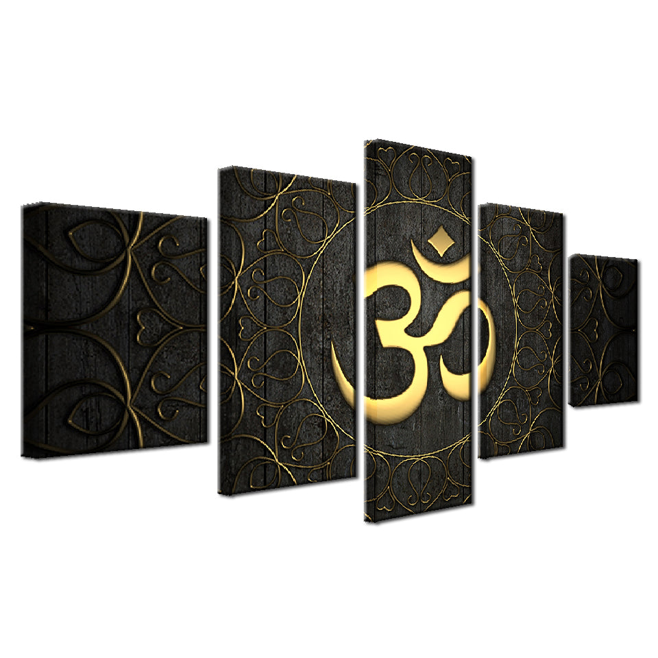 Limited Edition 5 Piece Golden Om Canvas