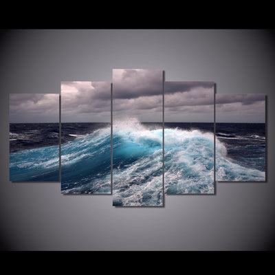 Limited Edition 5 Piece Big Ocean Waves Canvas