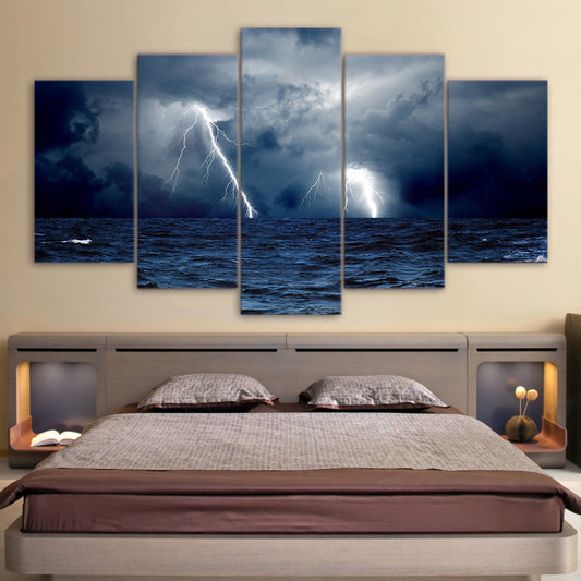 Limited Edition 5 Piece Ocean Storm Canvas