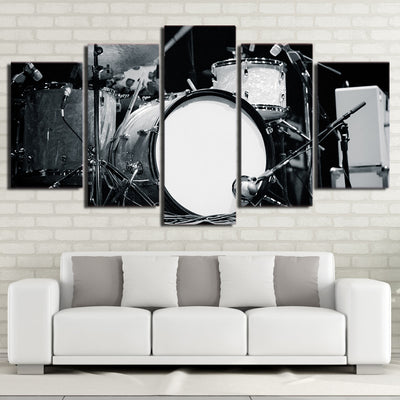 Limited Edition 5 Piece Amazing Black Drum Set Canvas