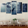 Limited Edition 5 Piece Deer In Forest Canvas