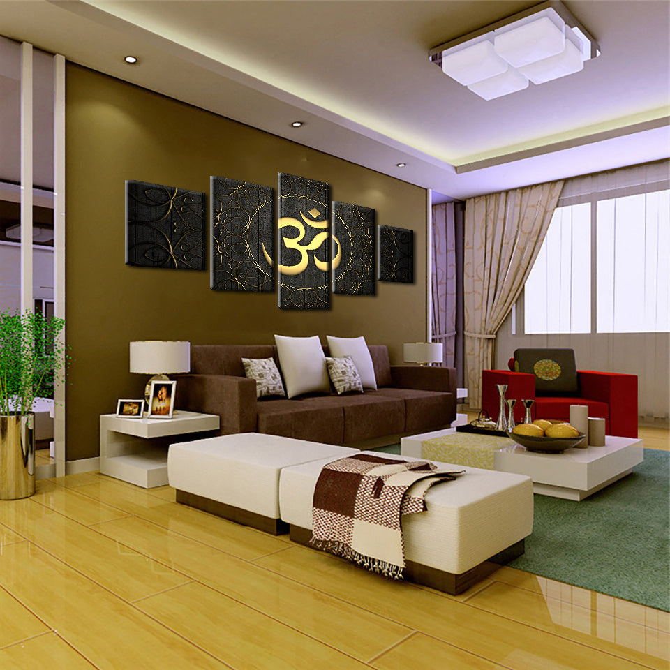 Limited Edition 5 Piece Golden Om Canvas