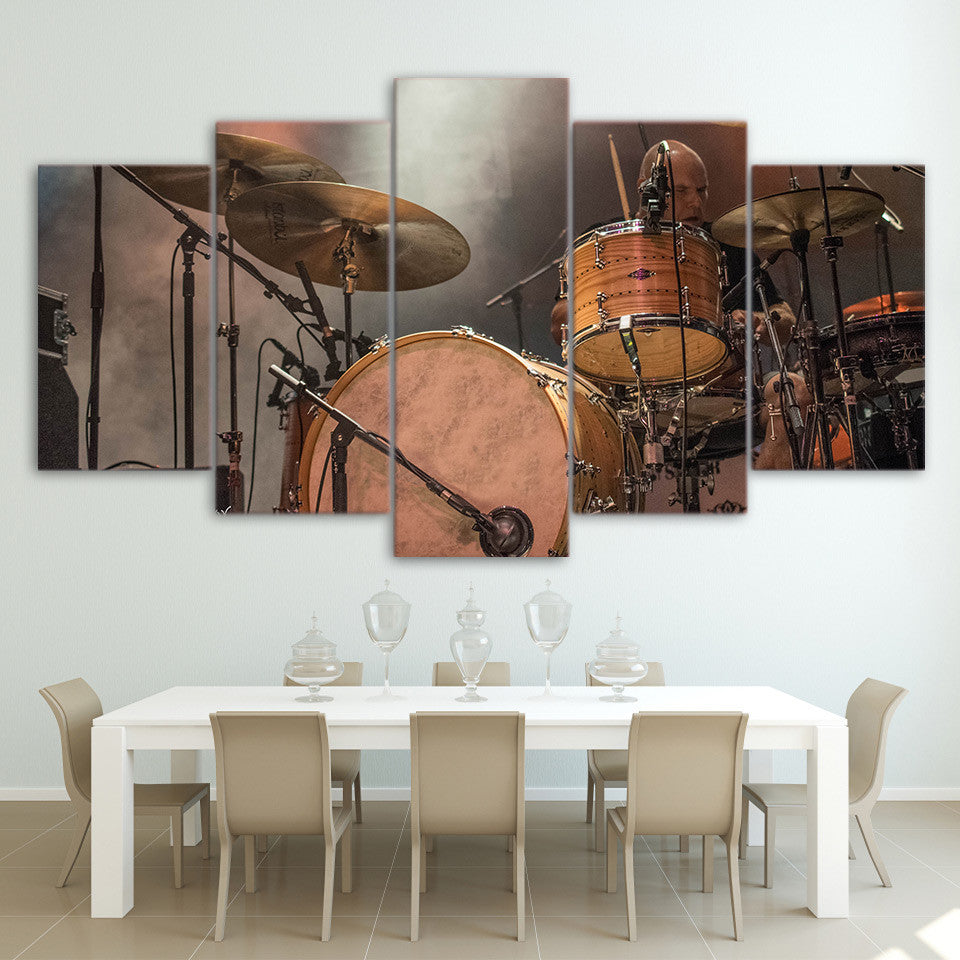 Limited Edition 5 Piece Metallic Drums Canvas