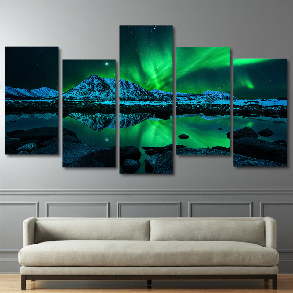 Limited Edition 5 Piece Aurora Borealis Canvas