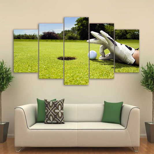 Limited Edition 5 Piece Ball Push By Hand Golf Canvas