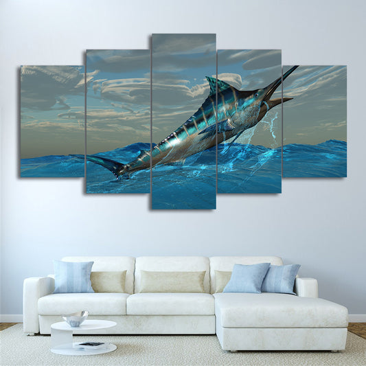 Limited Edition 5 Piece Jumping Fish Canvas