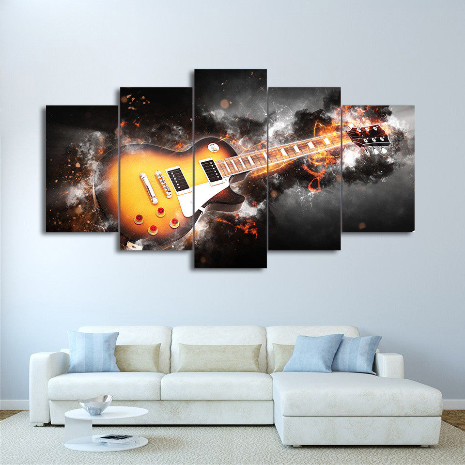 Limited Edition 5 Piece Lightning Guitar Canvas