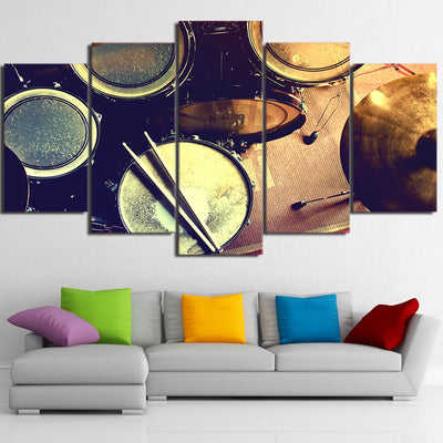 Limited Edition 5 Piece Metal Drums Canvas