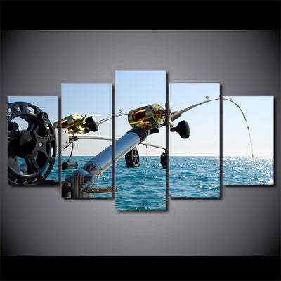 Limited Edition 5 Piece Modern Fishing Tool Canvas