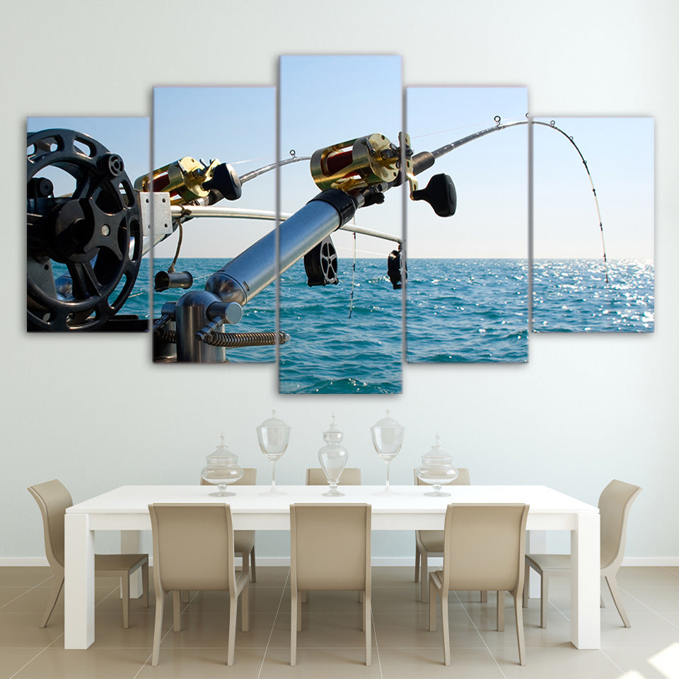 Limited Edition 5 Piece Modern Fishing Tool Canvas