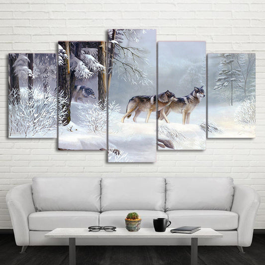 Limited Edition Snowy Forest Wolf Canvas