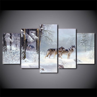 Limited Edition Snowy Forest Wolf Canvas