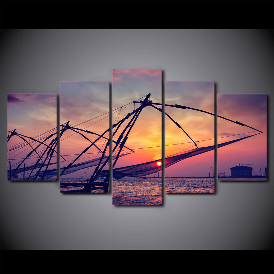 Limited Edition 5 Piece Ocean Fishing Canvas