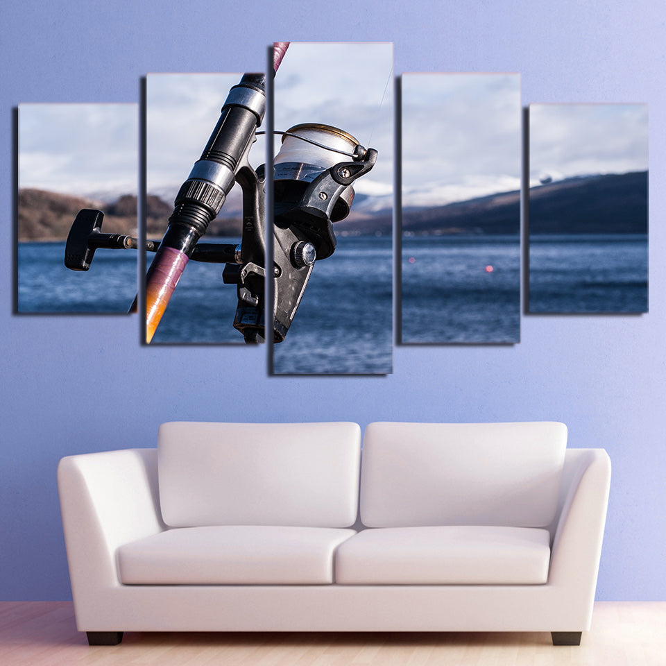 Limited Edition 5 Piece Ocean Fishing Rod Canvas