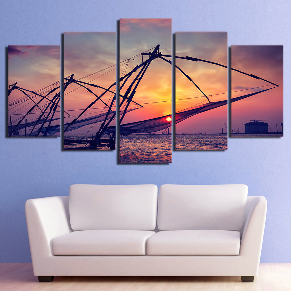 Limited Edition 5 Piece Ocean Fishing Canvas