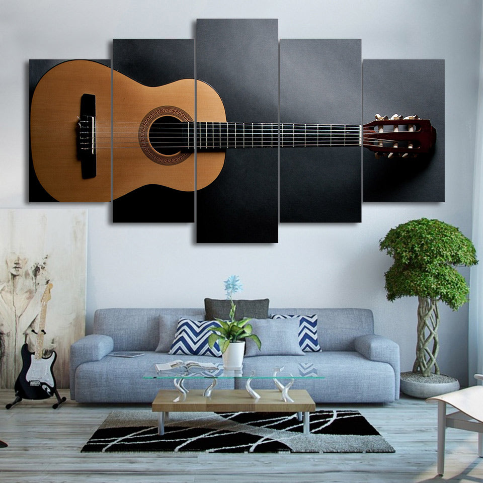 Limited Edition 5 Piece Plain Acoustic Guitar Canvas