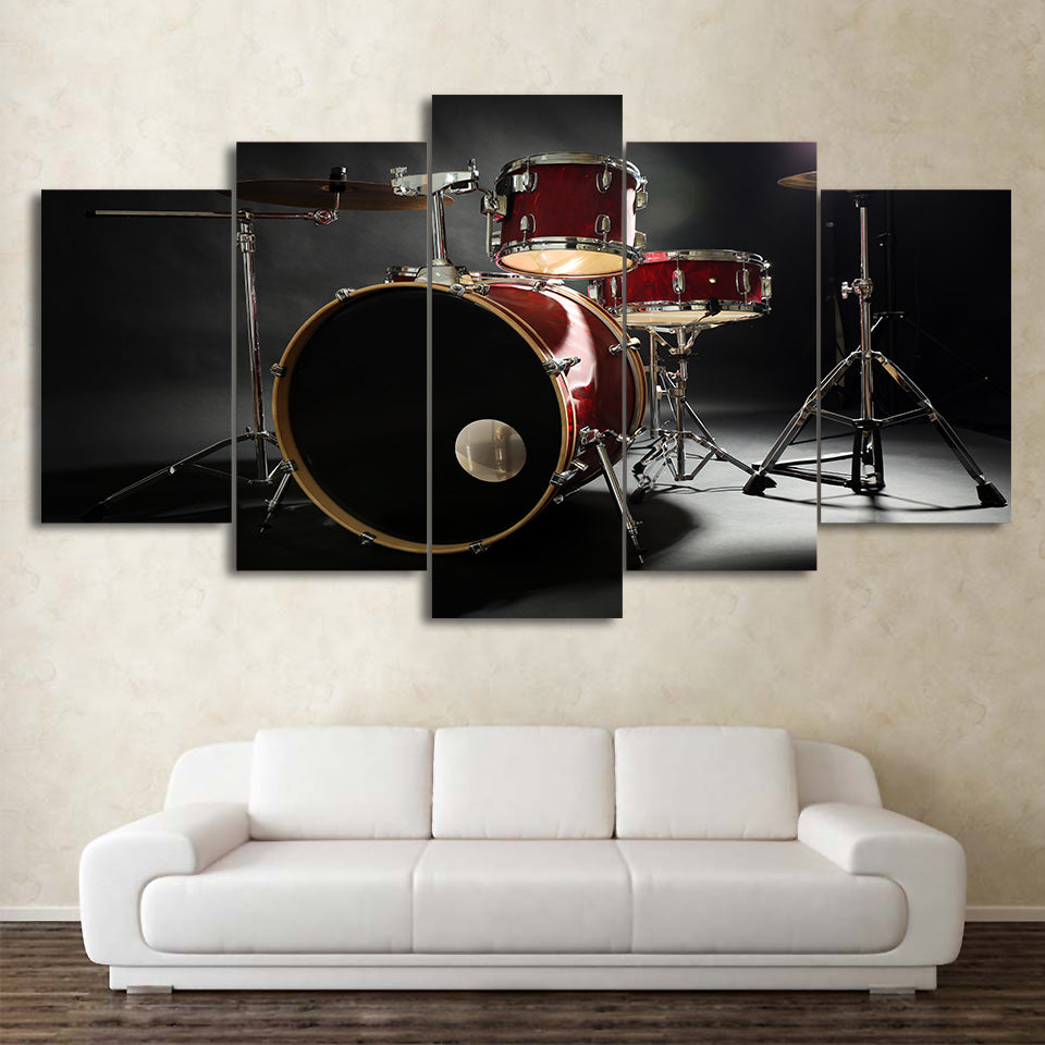 Limited Edition 5 Piece Red Drum Set Canvas