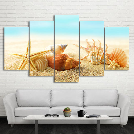 Limited Edition 5 Piece Sea Shells Canvas