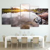 Limited Edition 5 Piece Silver Fishing Rod Canvas