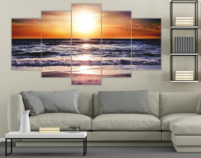 Limited Edition 5 Piece Ocean Sunset Canvas