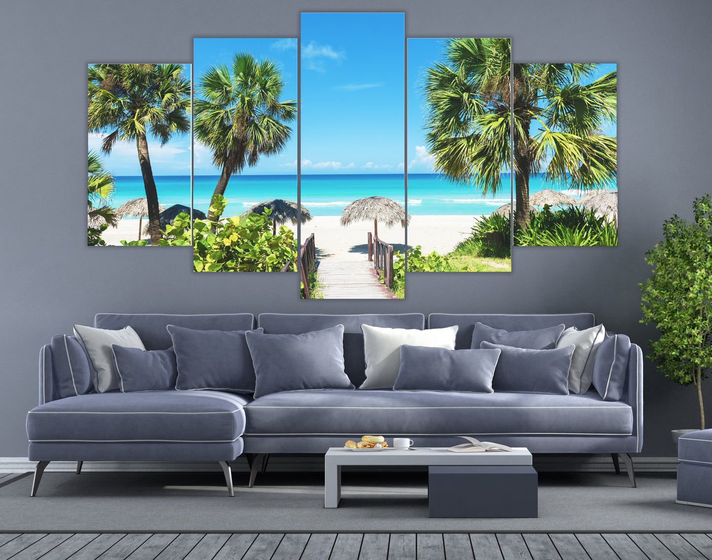 Limited Edition 5 Piece Beautiful Beachscape Canvas