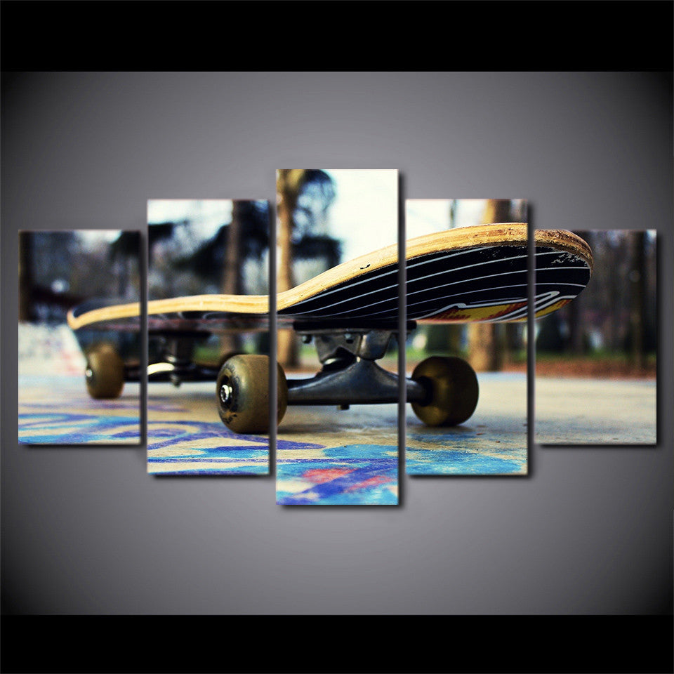 Limited Edition 5 Piece Colorful Skateboard Canvas