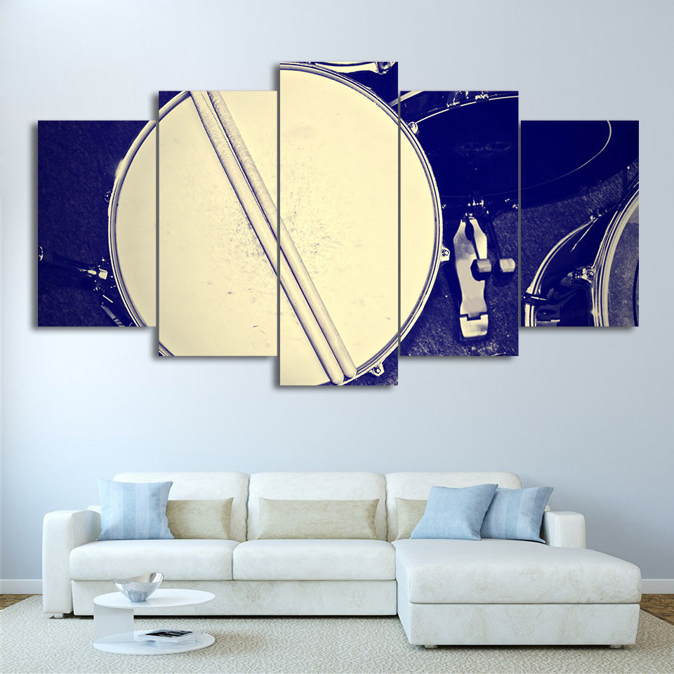 Limited Edition 5 Piece Snare Drum And Drumsticks Canvas