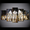 Limited Edition 5 Piece Threesome Howling Wolf Canvas