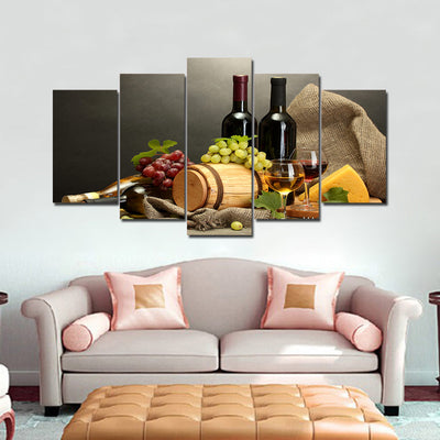 Limited Edition 5 Piece Wine In Complete Set Canvas