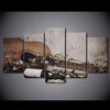 Limited Edition 5 Piece Vintage Guitar With Flowers And Wine Canvas