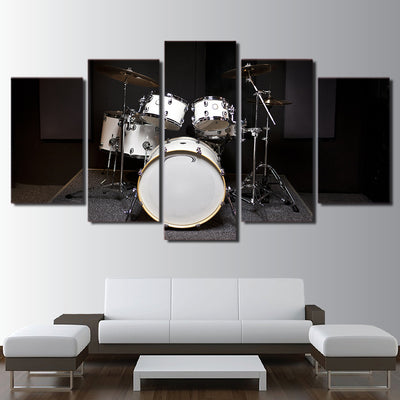 Limited Edition 5 Piece White Drum Set Canvas