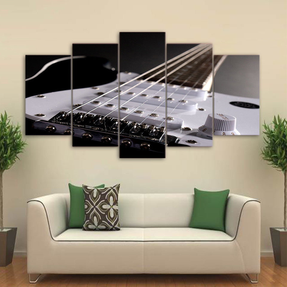 Limited Edition 5 Piece White Electric Guitar Canvas