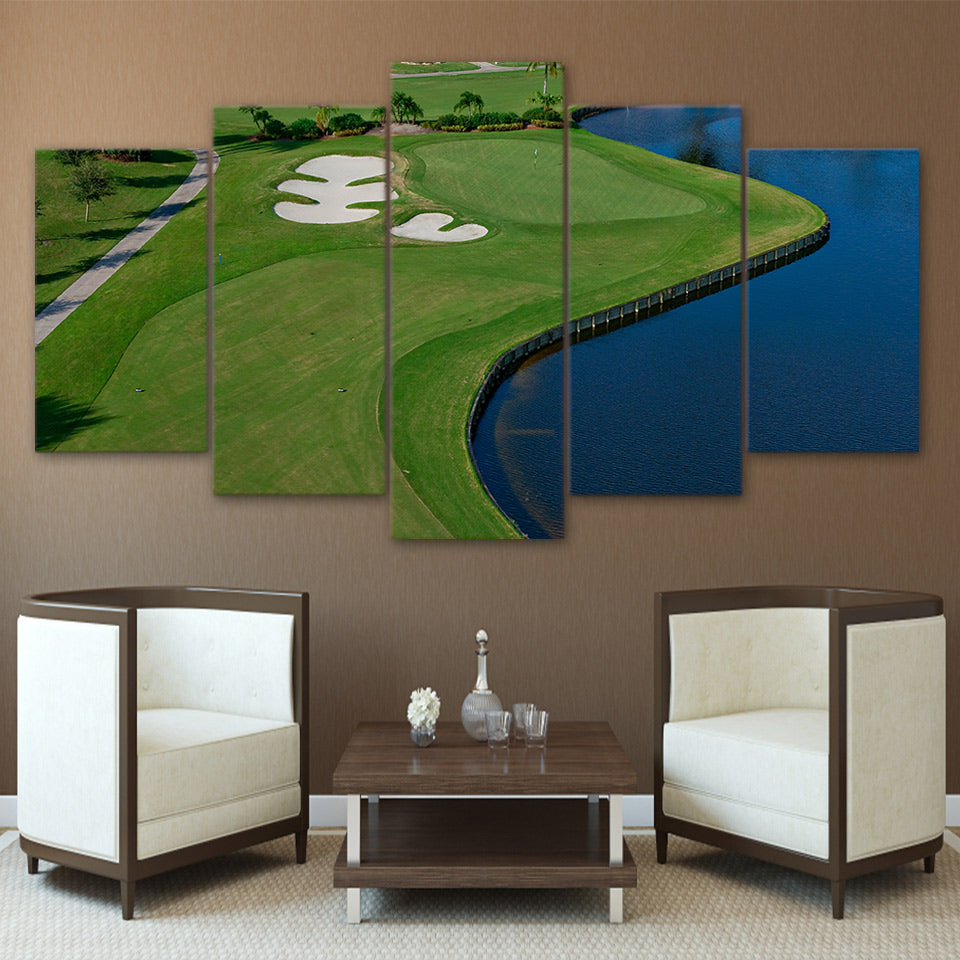 Limited Edition 5 Piece Wide Golf Course Beside The Lake Canvas