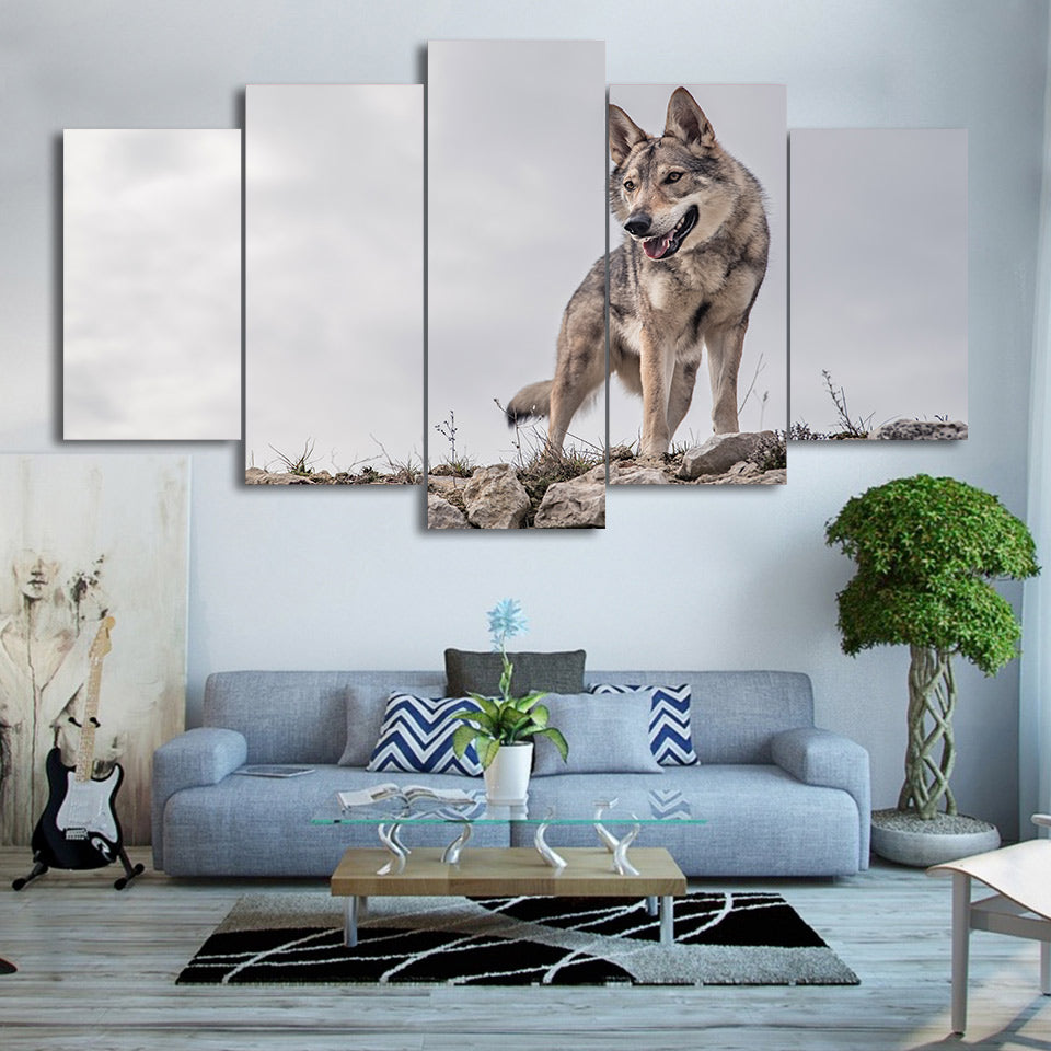 Limited Edition 5 Piece Wild Wolf At the Top Canvas