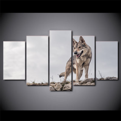 Limited Edition 5 Piece Wild Wolf At the Top Canvas