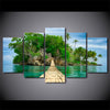 Limited Edition 5 Piece Hanging Bridge To An Island Beach Canvas
