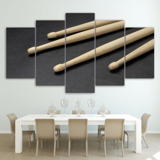 Limited Edition 5 Piece Wooden Drumsticks Canvas