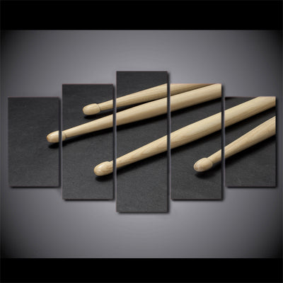 Limited Edition 5 Piece Wooden Drumsticks Canvas