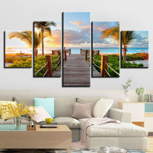 Limited Edition 5 Piece Paradise Boardwalk Canvas