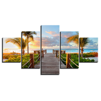 Limited Edition 5 Piece Paradise Boardwalk Canvas