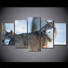 Limited Edition 5 Piece Smart Looking Brown Wolf Canvas